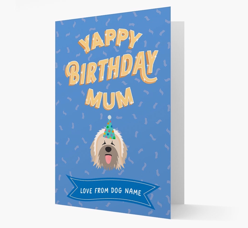 Yappy Birthday Mum : Personalised {breedCommonName} Card