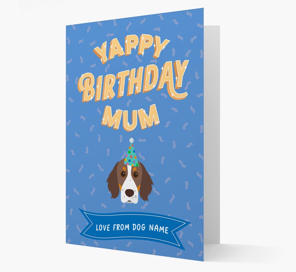 Yappy Birthday Mum : Personalised {breedCommonName} Card