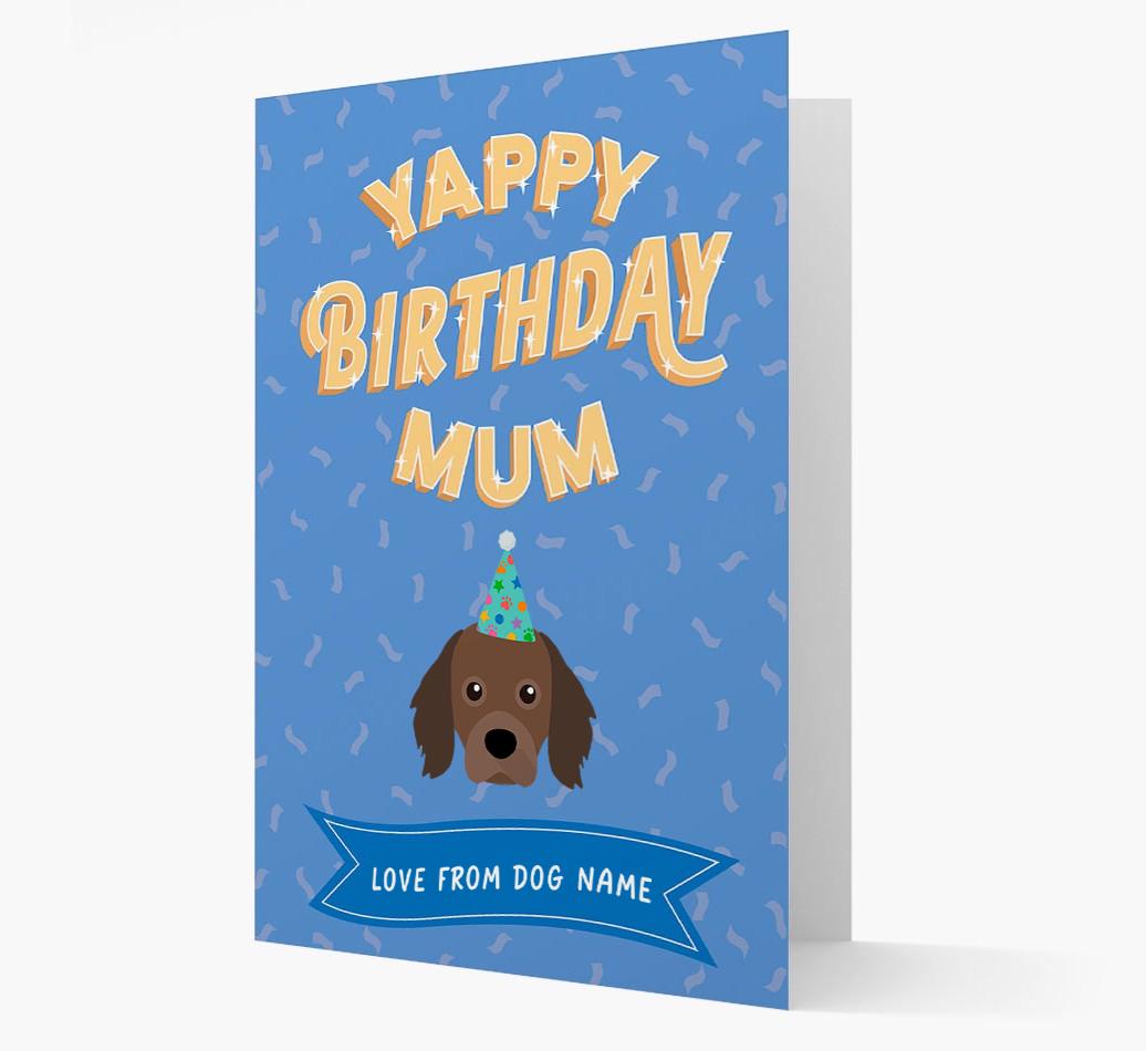Yappy Birthday Mum : Personalised {breedCommonName} Card