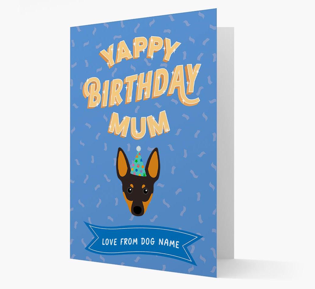 Yappy Birthday Mum : Personalised {breedCommonName} Card