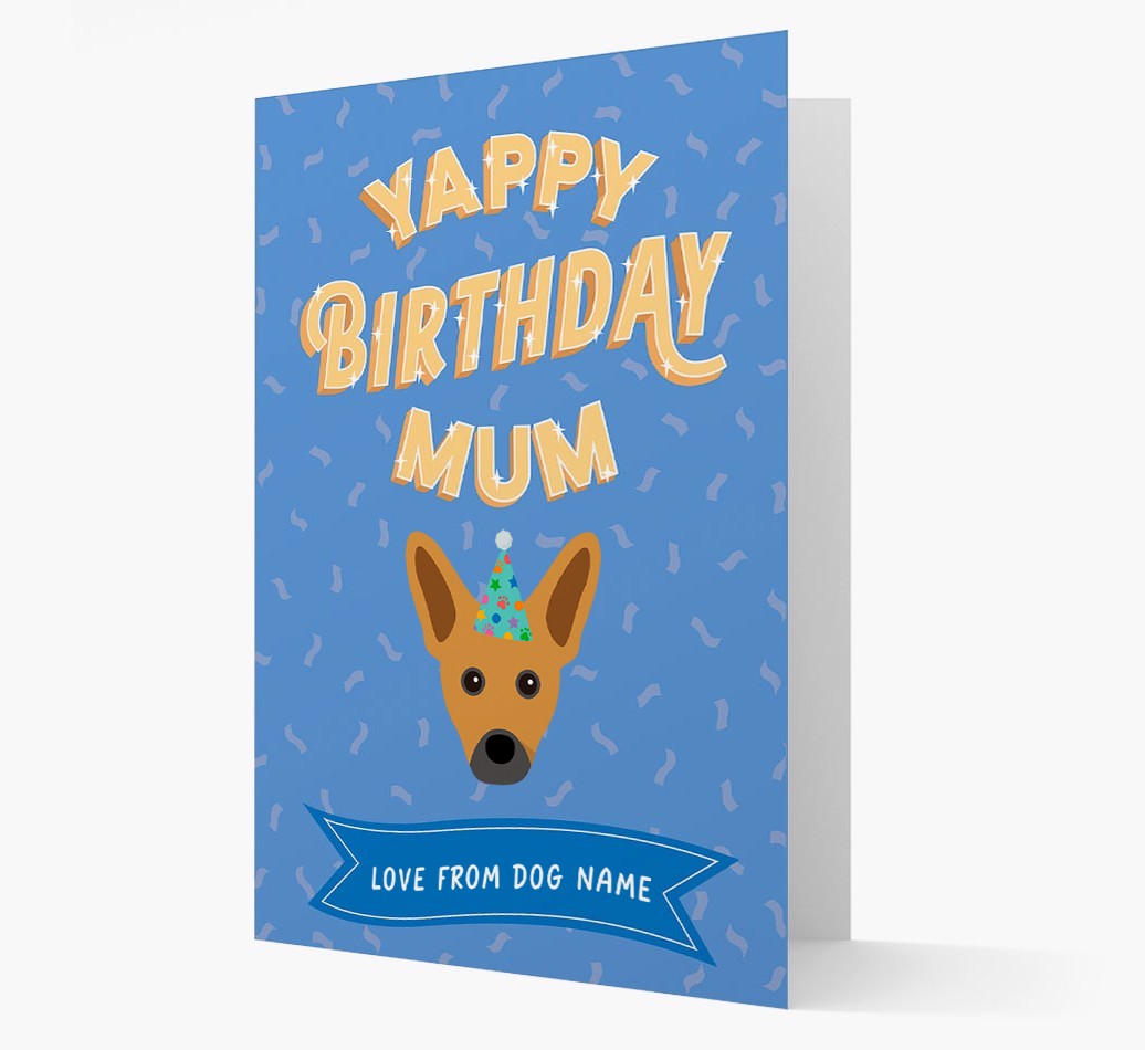 Yappy Birthday Mum : Personalised {breedCommonName} Card