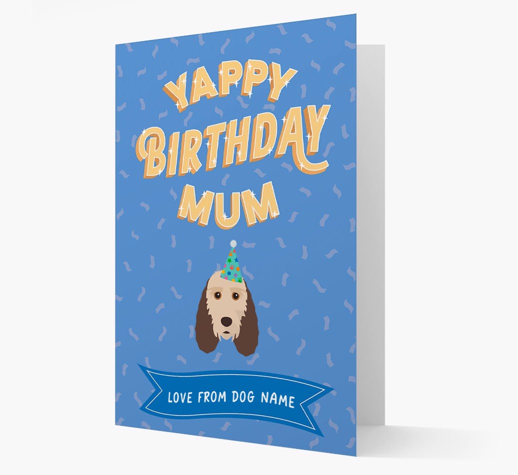 Yappy Birthday Mum : Personalised {breedCommonName} Card