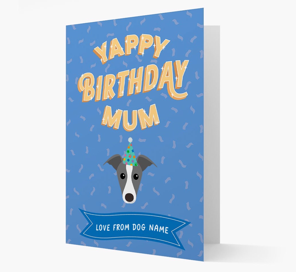 Yappy Birthday Mum : Personalised {breedCommonName} Card