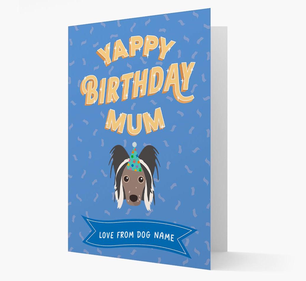Yappy Birthday Mum : Personalised {breedCommonName} Card