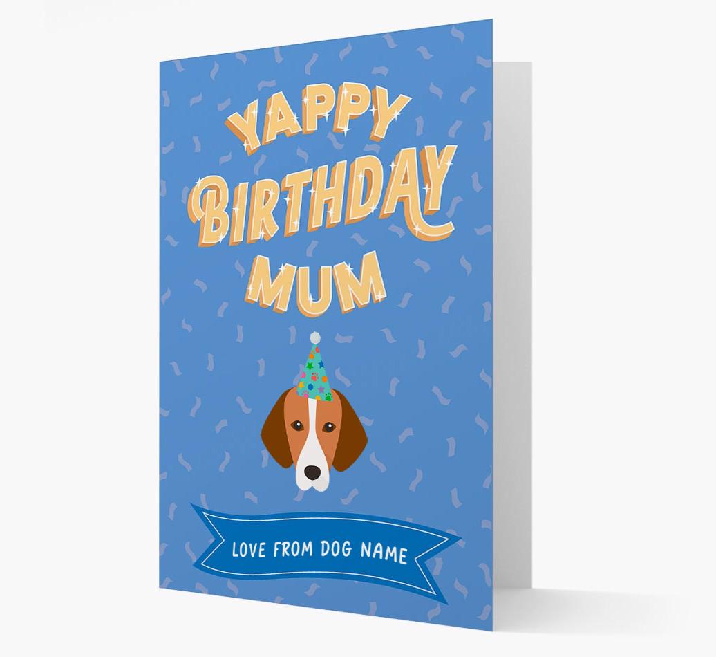 Yappy Birthday Mum : Personalised {breedCommonName} Card