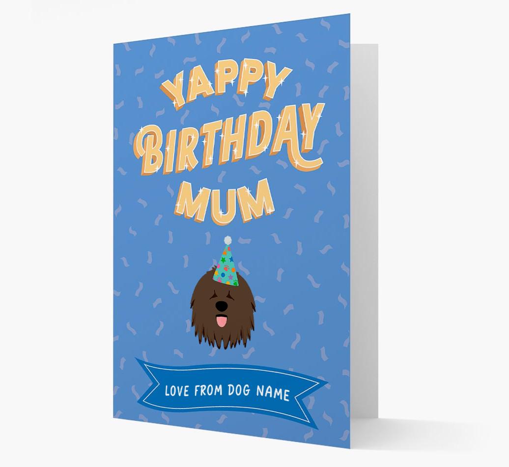 Yappy Birthday Mum : Personalised {breedCommonName} Card