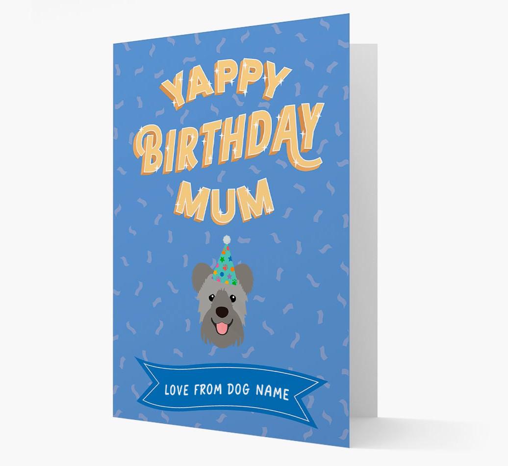 Yappy Birthday Mum : Personalised {breedCommonName} Card