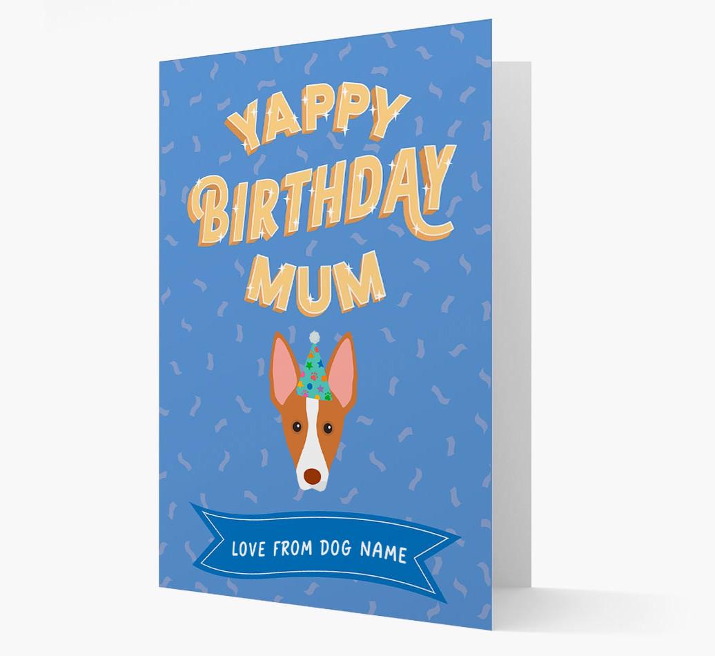 Yappy Birthday Mum : Personalised {breedCommonName} Card