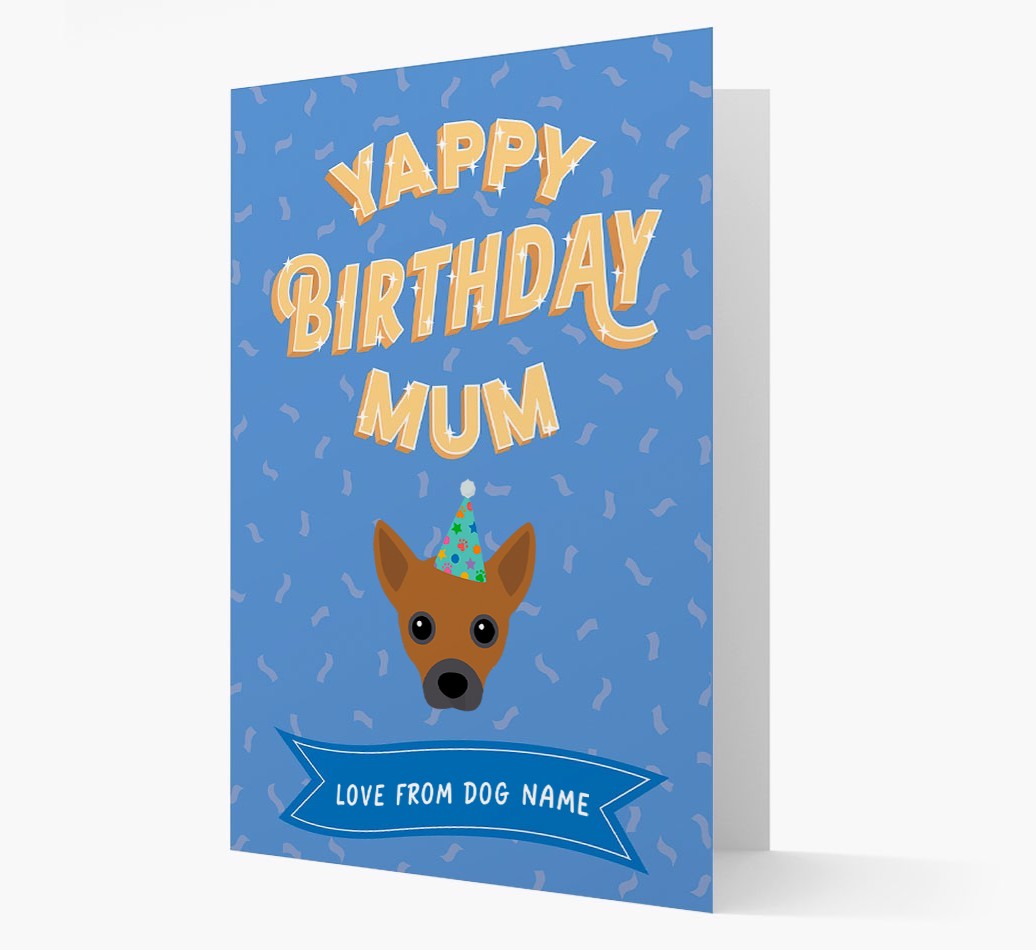 Yappy Birthday Mum : Personalised {breedCommonName} Card