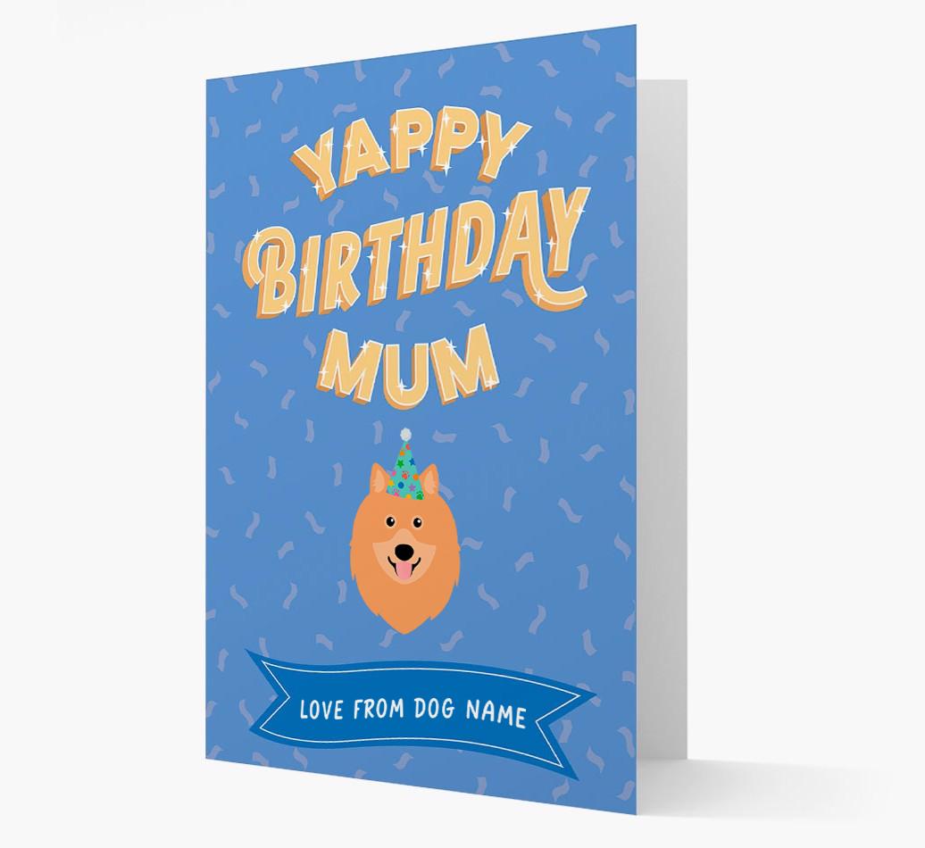 Yappy Birthday Mum : Personalised {breedCommonName} Card