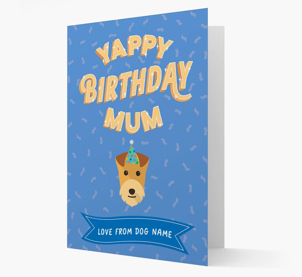 Yappy Birthday Mum : Personalised {breedCommonName} Card