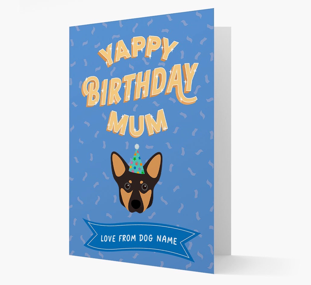 Yappy Birthday Mum : Personalised {breedCommonName} Card