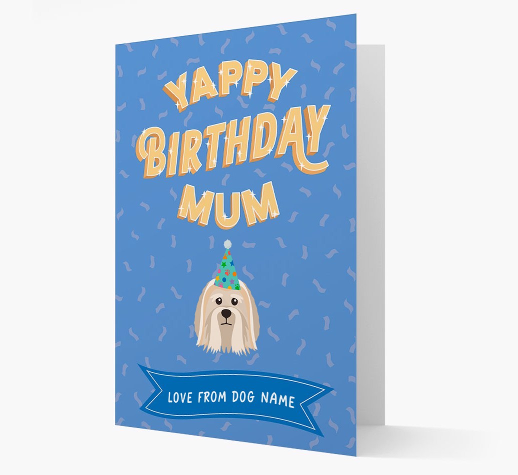 Yappy Birthday Mum : Personalised {breedCommonName} Card