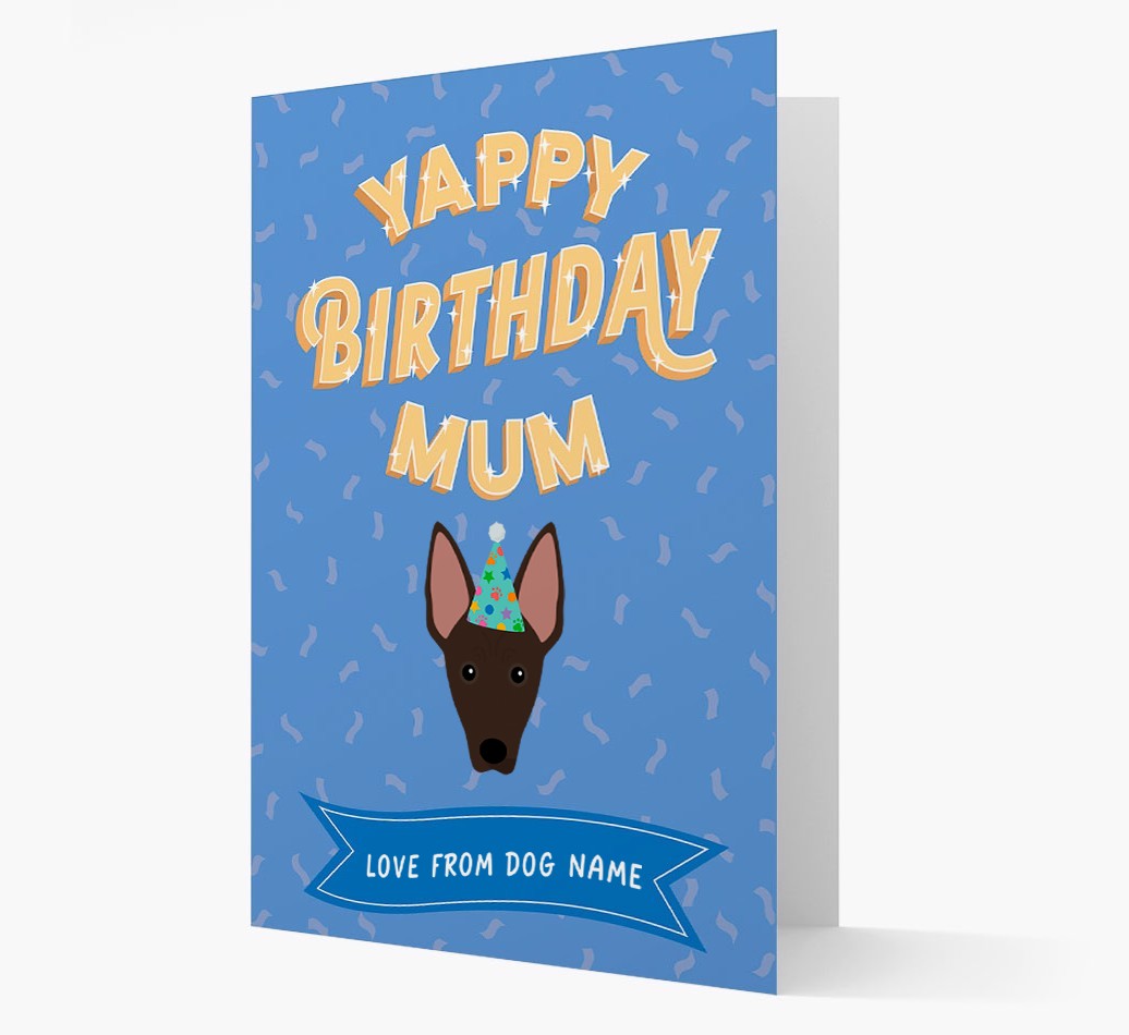 Yappy Birthday Mum : Personalised {breedCommonName} Card