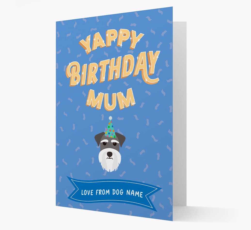 Yappy Birthday Mum : Personalised {breedCommonName} Card