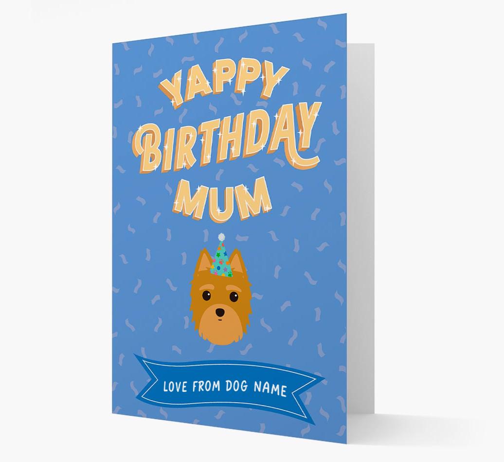 Yappy Birthday Mum : Personalised {breedCommonName} Card