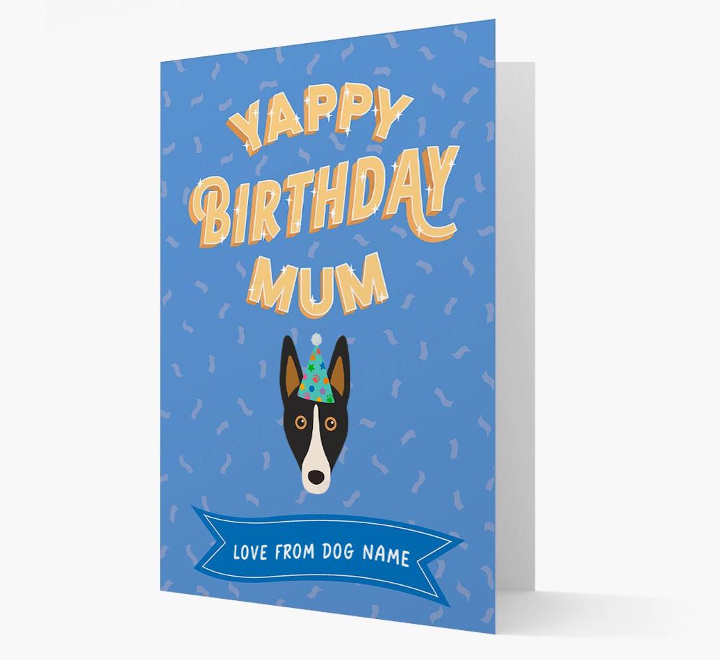Yappy Birthday Mum : Personalised {breedCommonName} Card