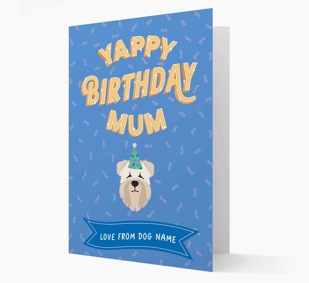 Yappy Birthday Mum : Personalised {breedCommonName} Card