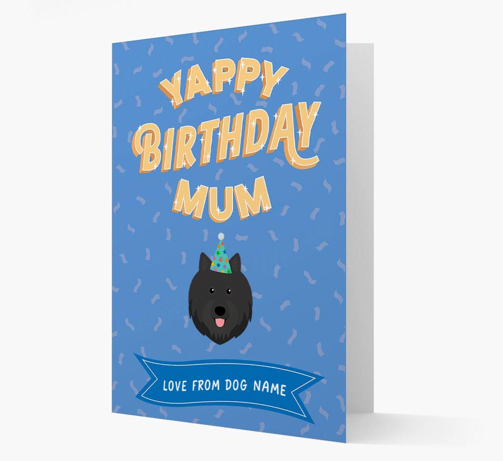 Yappy Birthday Mum : Personalised {breedCommonName} Card