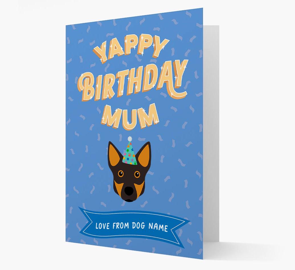 Yappy Birthday Mum : Personalised {breedCommonName} Card