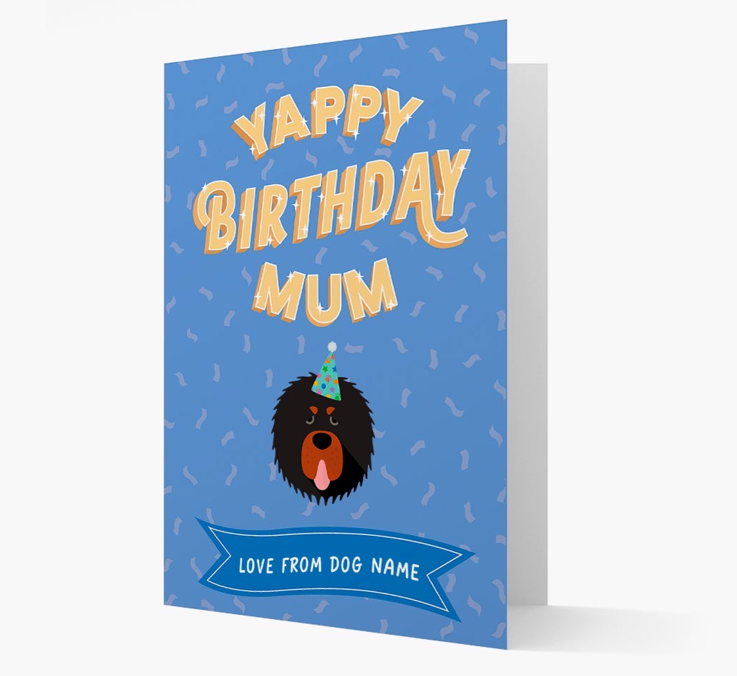 Yappy Birthday Mum : Personalised {breedCommonName} Card