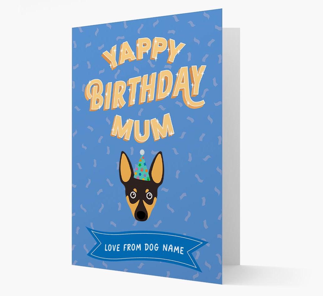 Yappy Birthday Mum : Personalised {breedCommonName} Card
