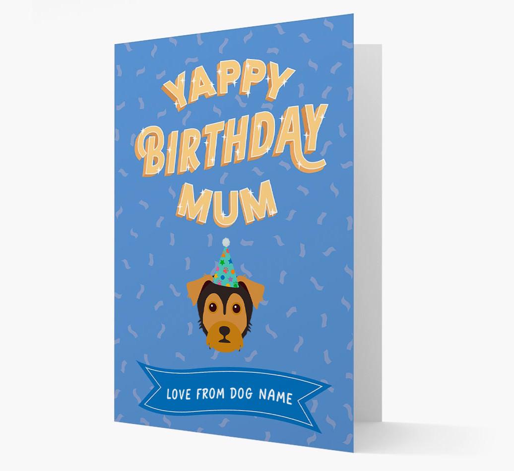 Yappy Birthday Mum : Personalised {breedCommonName} Card