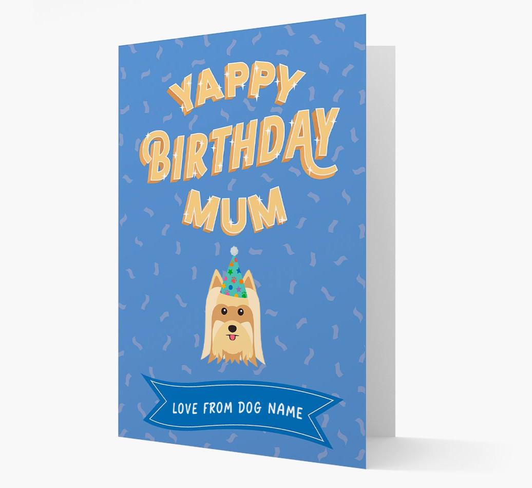 Yappy Birthday Mum : Personalised {breedCommonName} Card