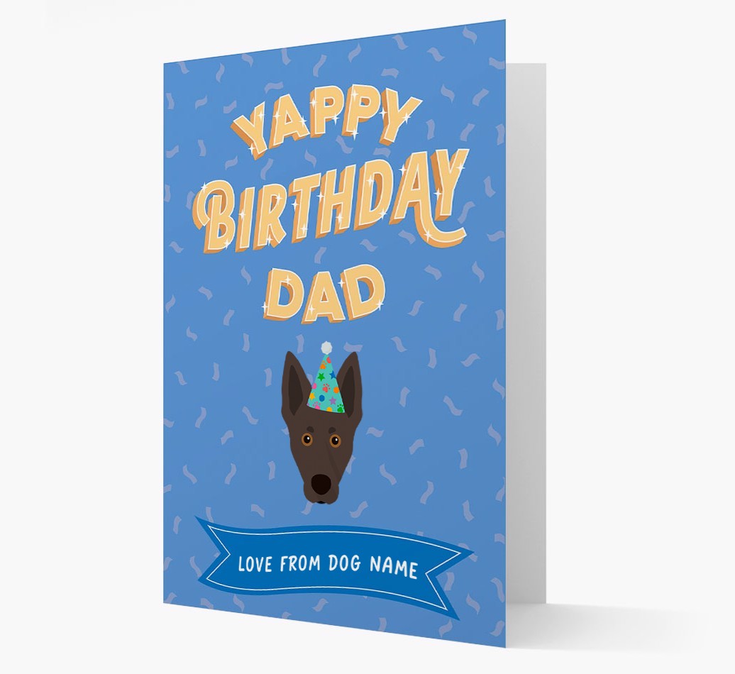 Yappy Birthday Dad : Personalised {breedCommonName} Card