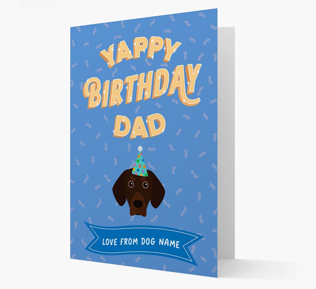 Yappy Birthday Dad : Personalised {breedCommonName} Card