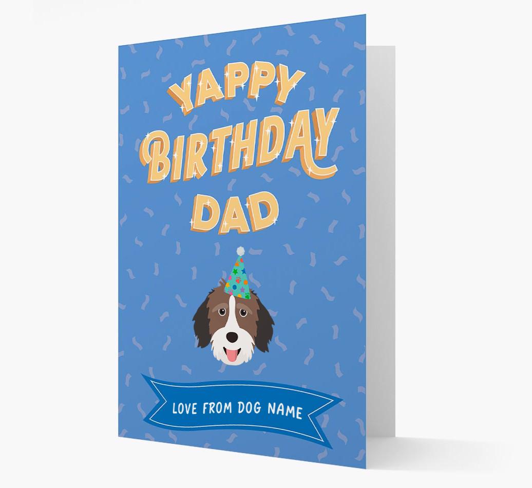 Yappy Birthday Dad : Personalised {breedCommonName} Card