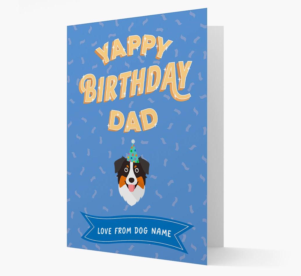 Yappy Birthday Dad : Personalised {breedCommonName} Card
