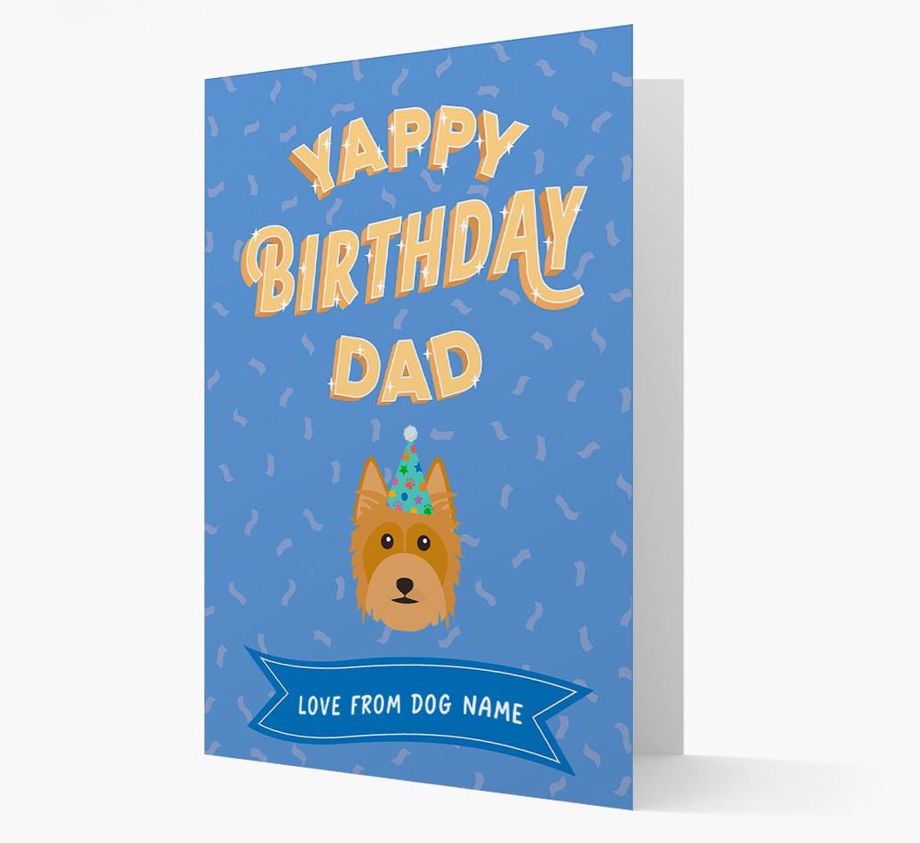 Yappy Birthday Dad : Personalised {breedCommonName} Card