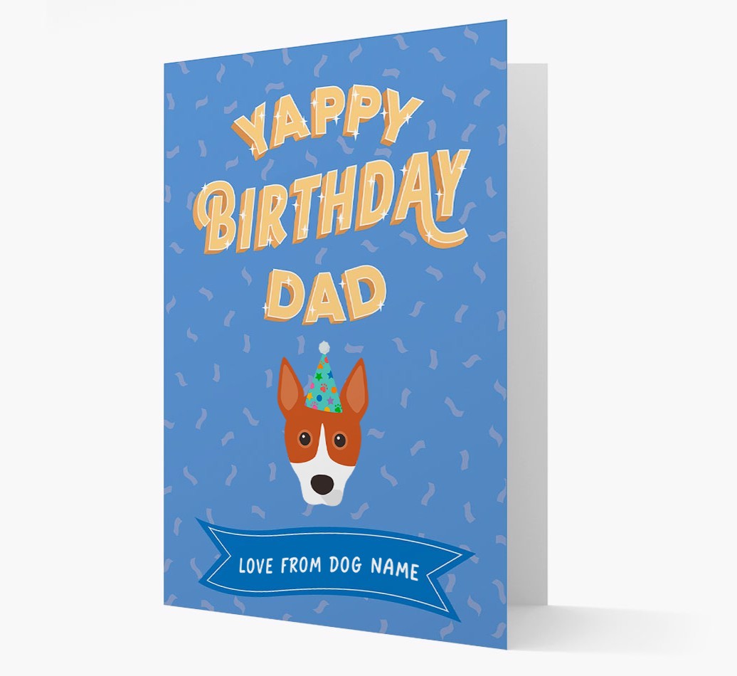 Yappy Birthday Dad : Personalised {breedCommonName} Card