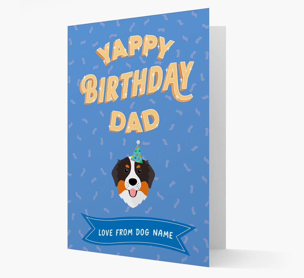 Yappy Birthday Dad : Personalised {breedCommonName} Card