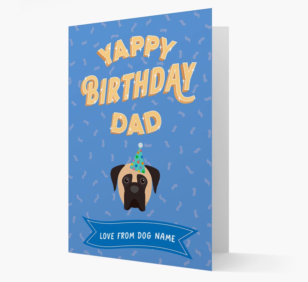 Yappy Birthday Dad : Personalised {breedCommonName} Card