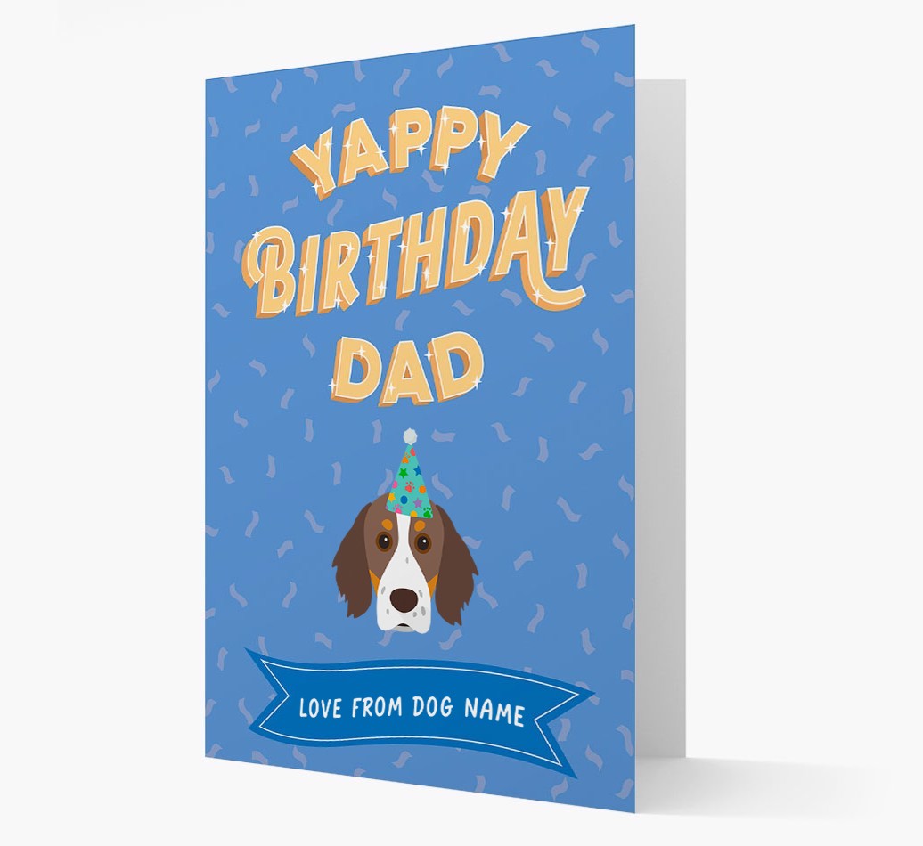 Yappy Birthday Dad : Personalised {breedCommonName} Card