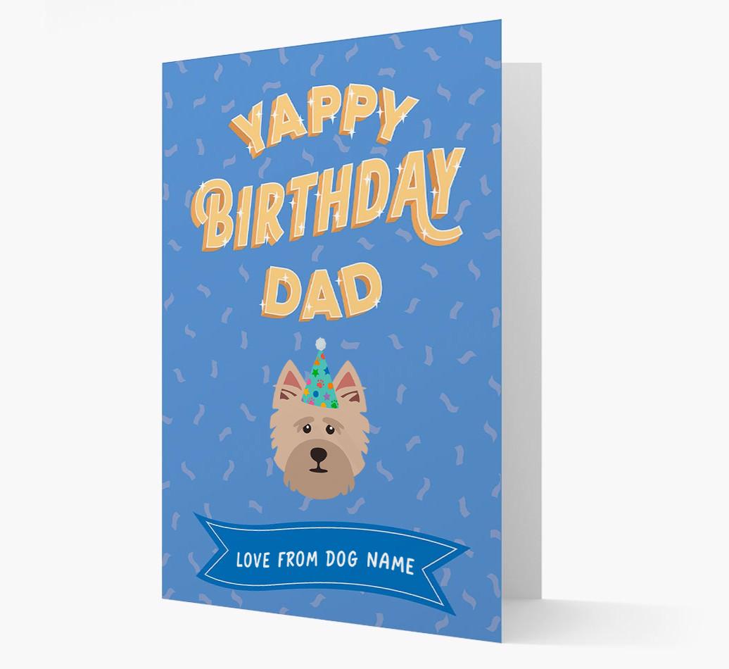 Yappy Birthday Dad : Personalised {breedCommonName} Card