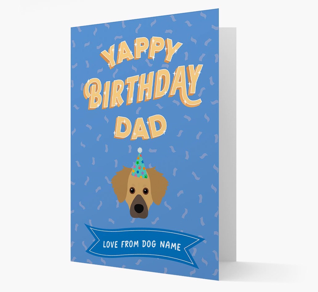 Yappy Birthday Dad : Personalised {breedCommonName} Card