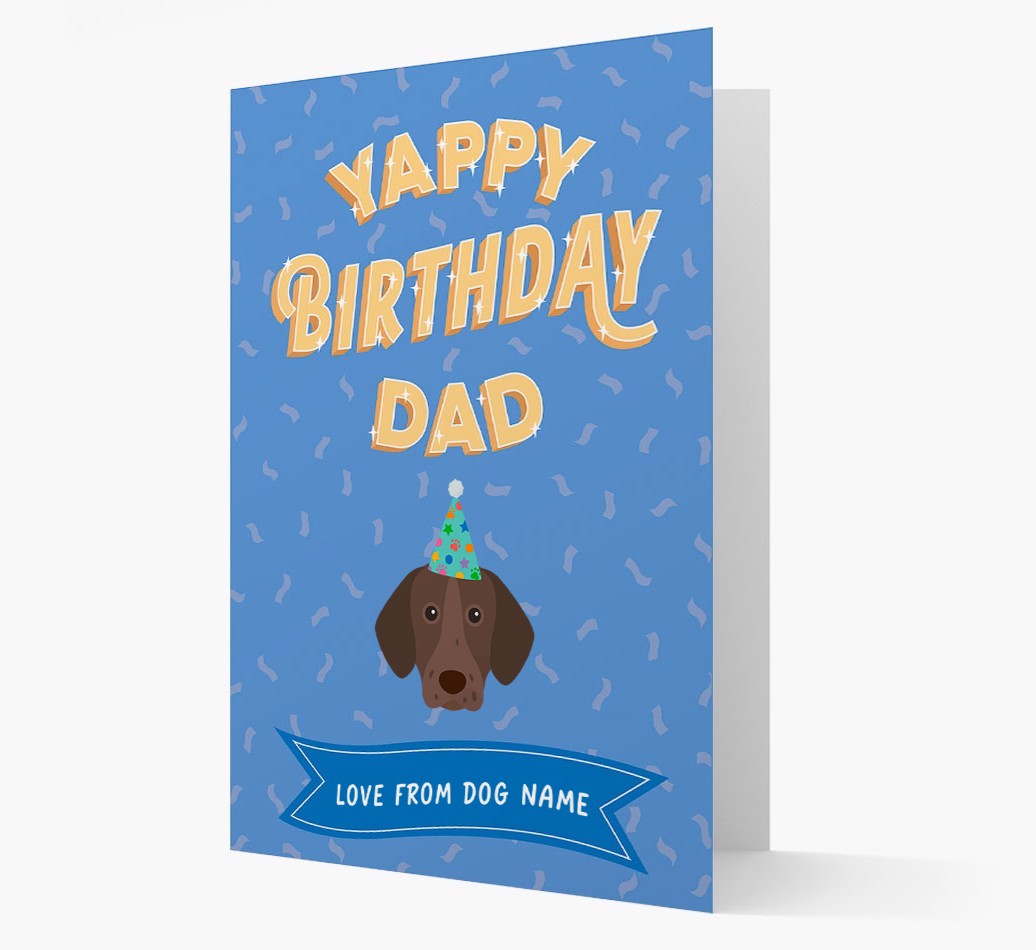 Yappy Birthday Dad : Personalised {breedCommonName} Card