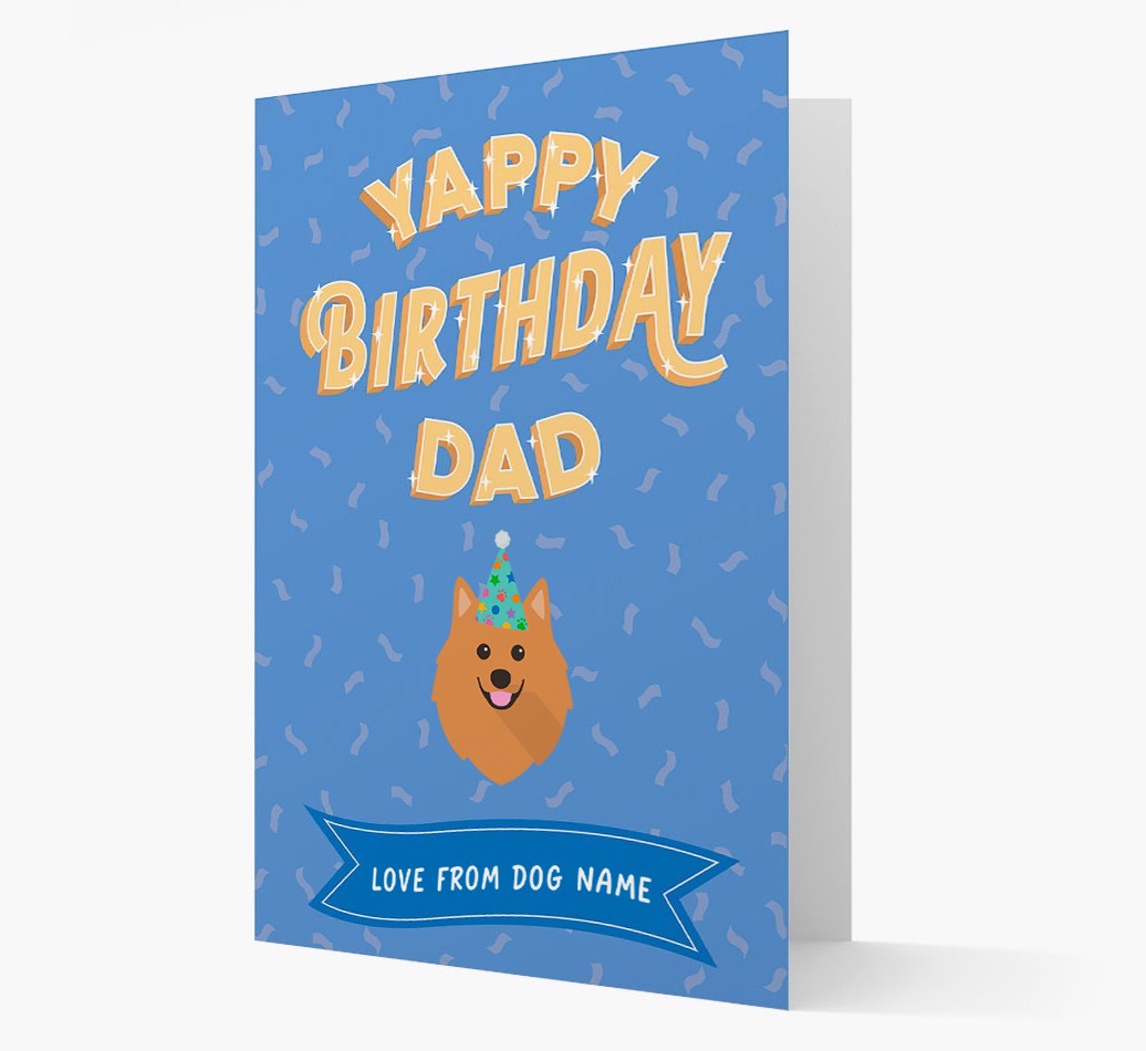 Yappy Birthday Dad : Personalised {breedCommonName} Card