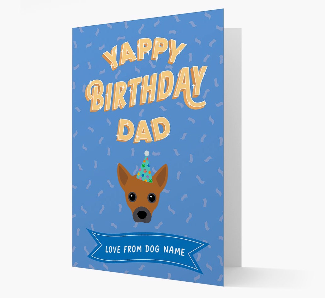 Yappy Birthday Dad : Personalised {breedCommonName} Card