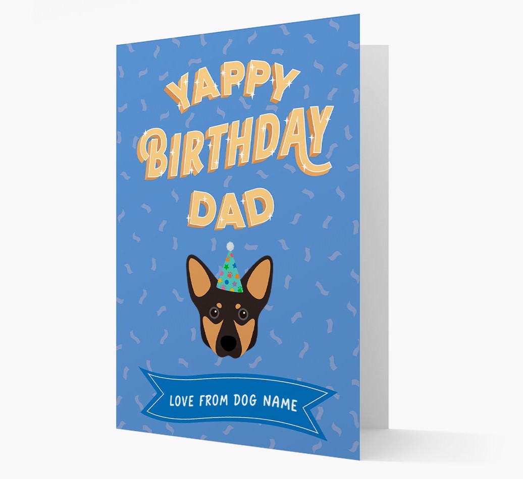 Yappy Birthday Dad : Personalised {breedCommonName} Card