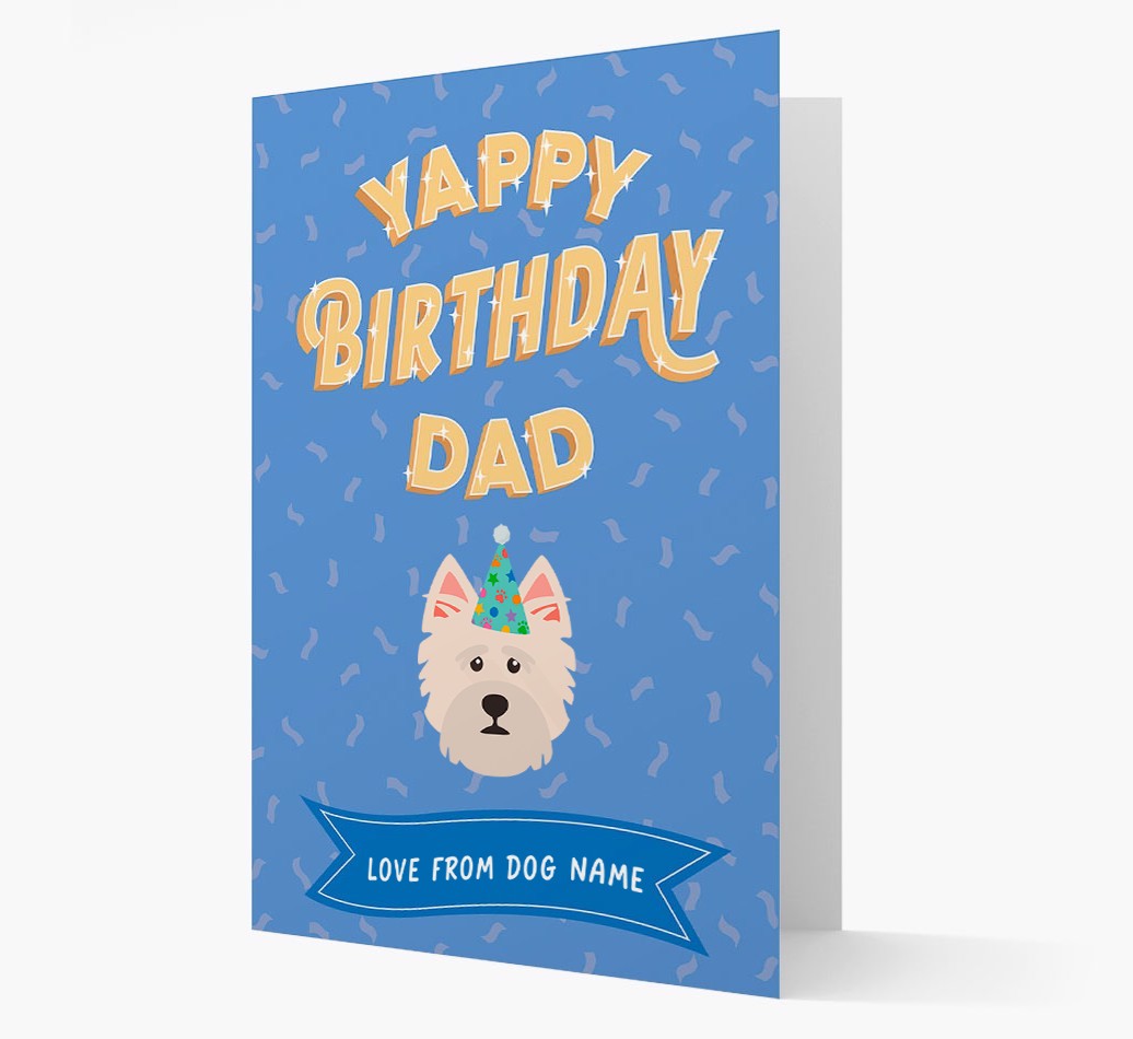 Yappy Birthday Dad : Personalised {breedCommonName} Card