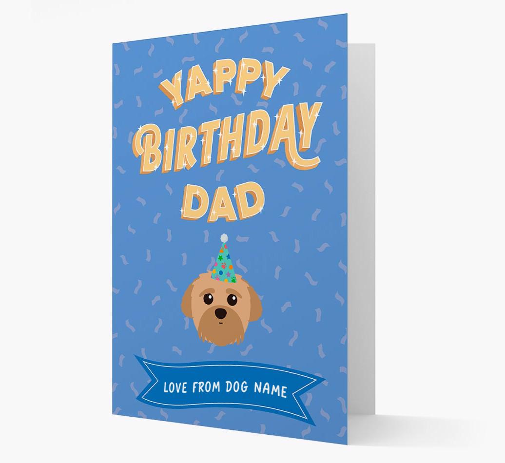 Yappy Birthday Dad : Personalised {breedCommonName} Card