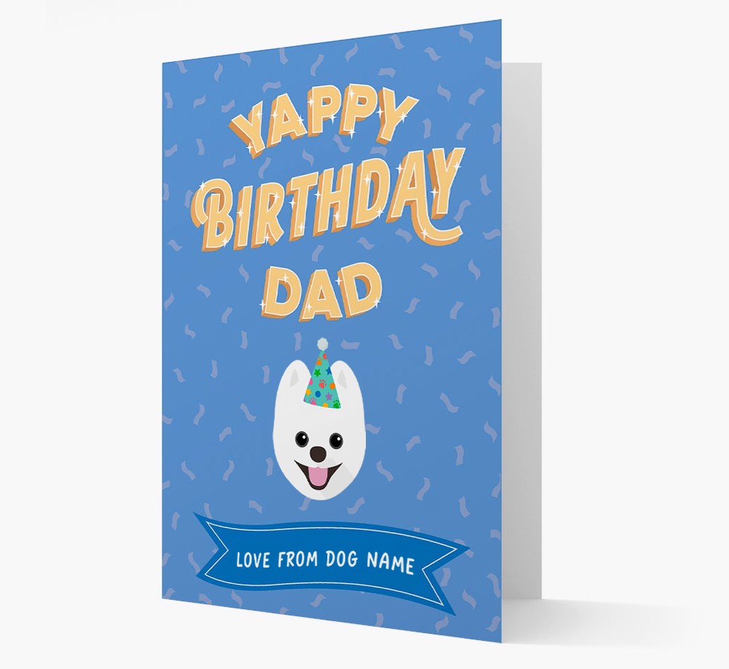 Yappy Birthday Dad : Personalised {breedCommonName} Card