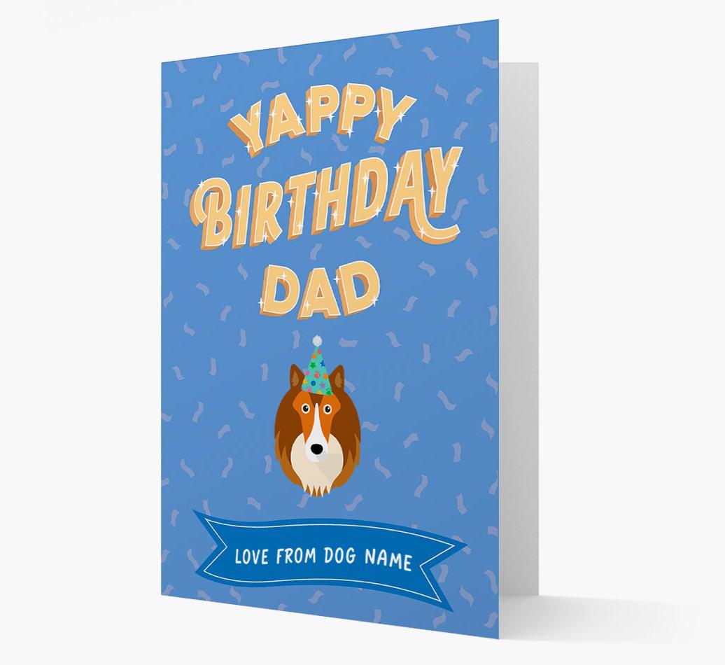 Yappy Birthday Dad : Personalised {breedCommonName} Card