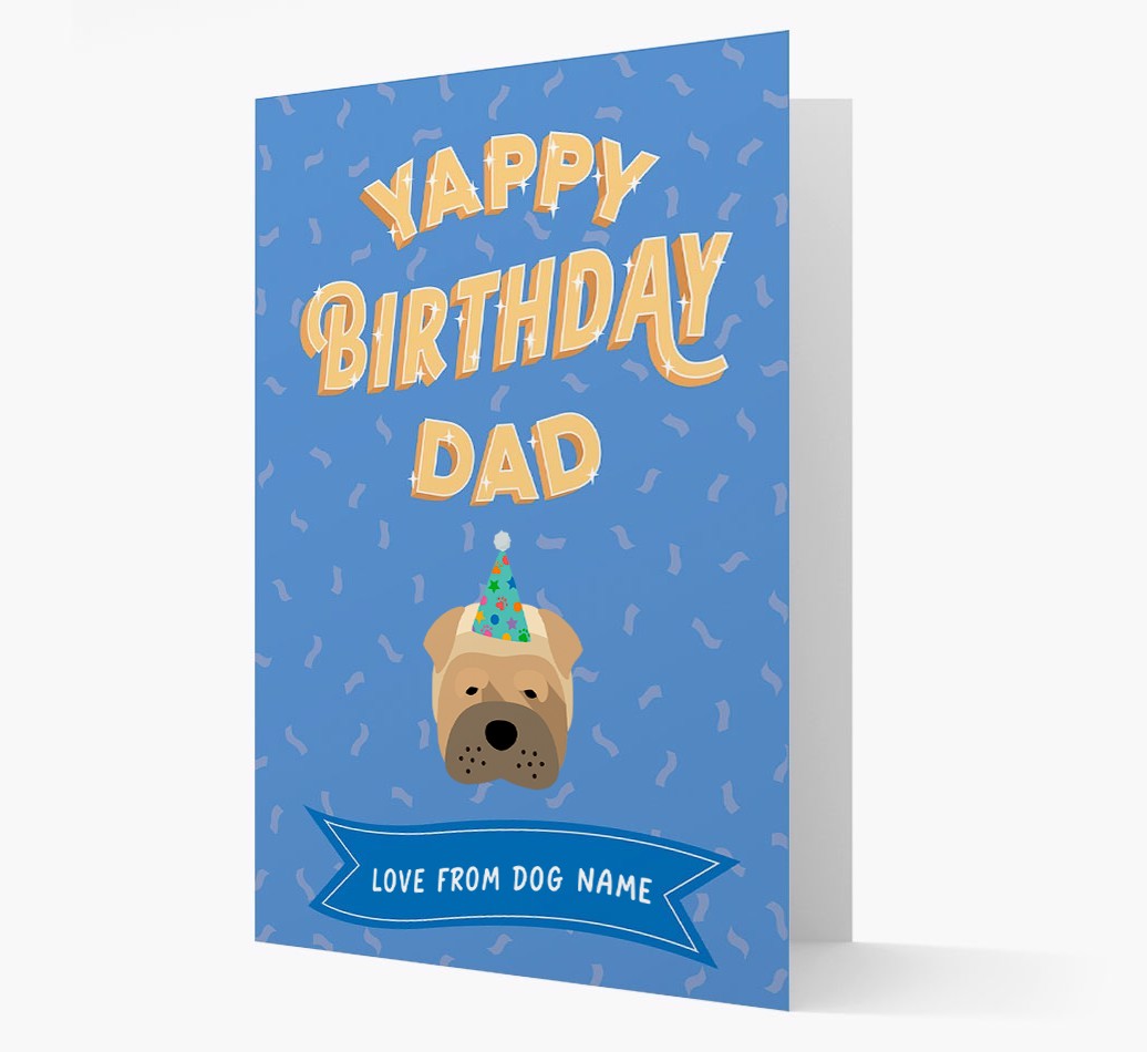 Yappy Birthday Dad : Personalised {breedCommonName} Card