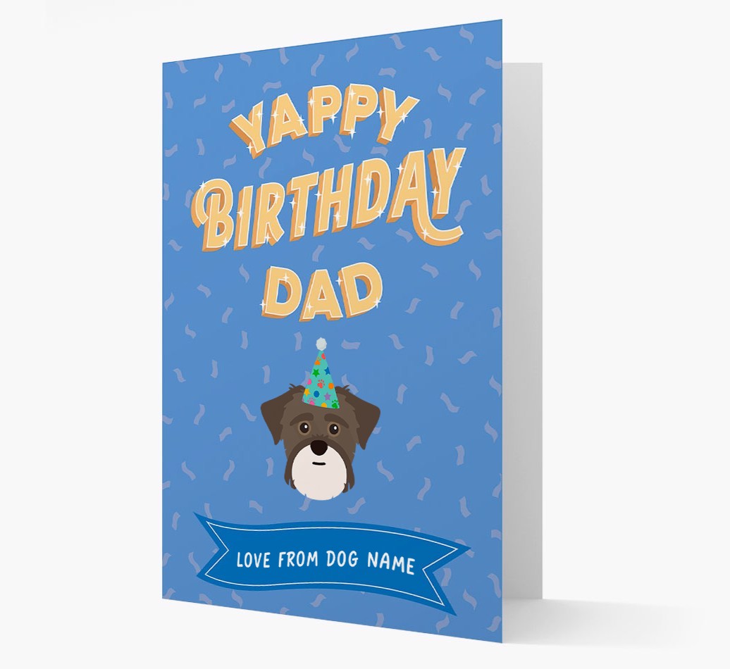 Yappy Birthday Dad : Personalised {breedCommonName} Card