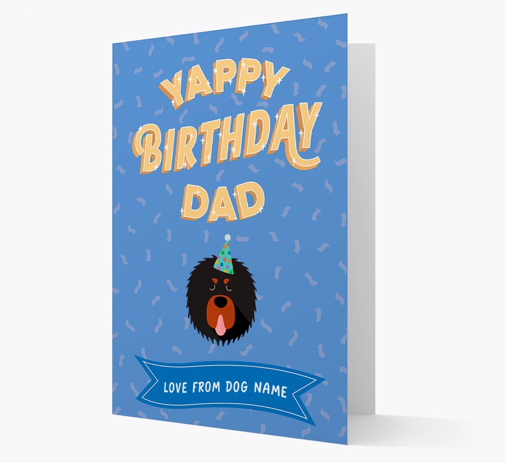Yappy Birthday Dad : Personalised {breedCommonName} Card